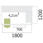 Chambre froide Mercatus - 200 x 140
