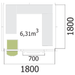 Chambre froide Mercatus - 200 x 200