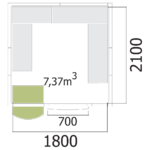 Chambre froide Mercatus - 200 x 230