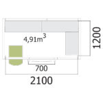 Chambre froide Mercatus - 230 x 140