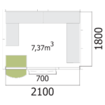 Chambre froide Mercatus - 230 x 200