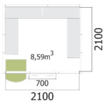 Chambre froide Mercatus - 230 x 230