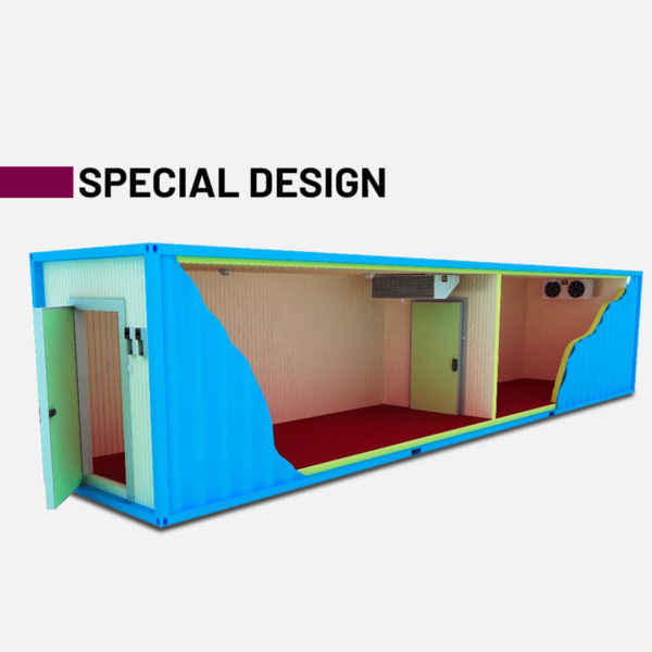 Double chambre froide réfrigération et congélation en conteneur transportable par camion