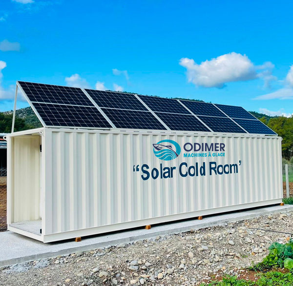 Chambre froide solaire installée sur site de production
