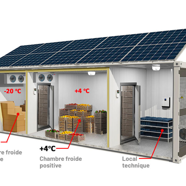 Chambre froide à double compartiment - Stackage à température positive et négative.
