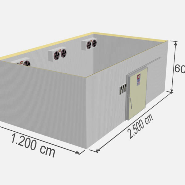 chambre froide négative industrielle - capacité de stockage de 1800 m3