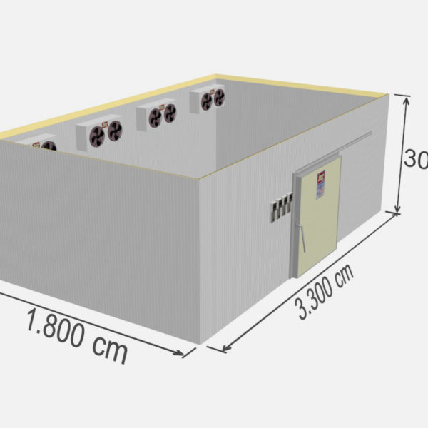 chambre froide négative industrielle - capacité de stockage de 1782 m3