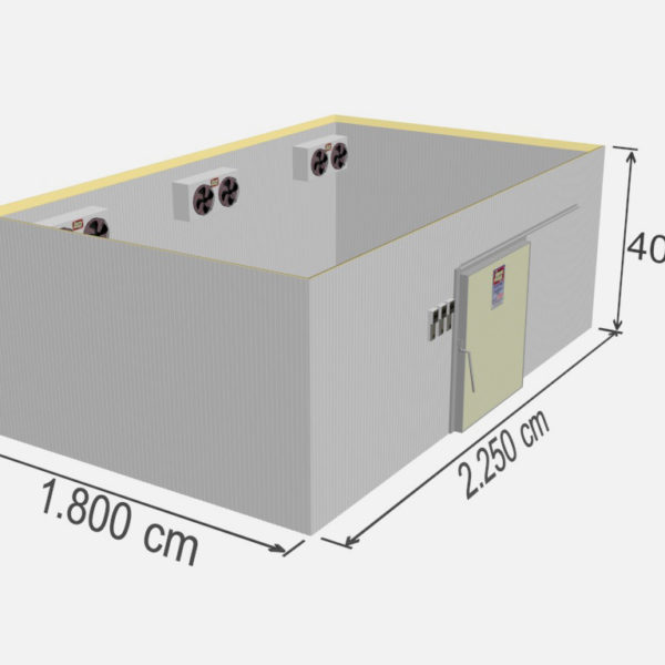 chambre froide négative industrielle - capacité de stockage de 1620 m3