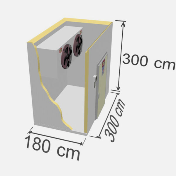 chambre de congelation industrielle - capacité de stockage de 16,3 m3