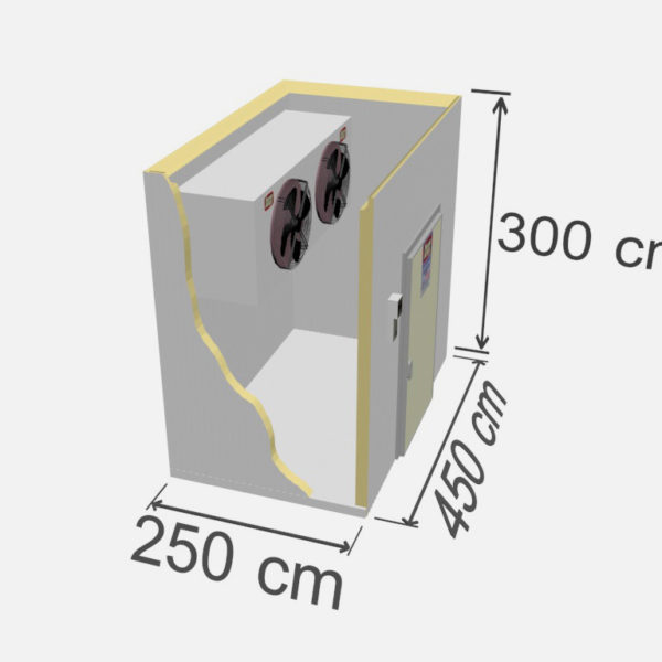 chambre de congelation industrielle - capacité de stockage de 34 m3