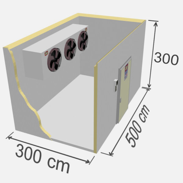 chambre de congelation industrielle - capacité de stockage de 45 m3