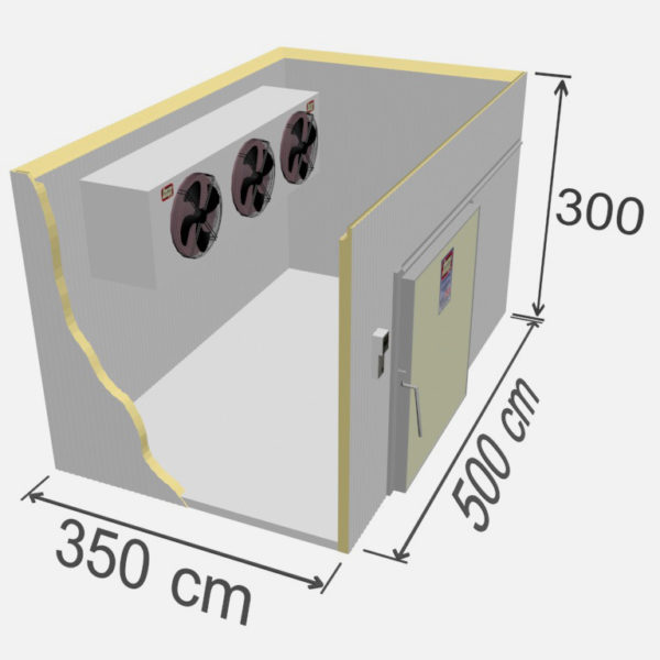 chambre de congelation industrielle - capacité de stockage de 53 m3
