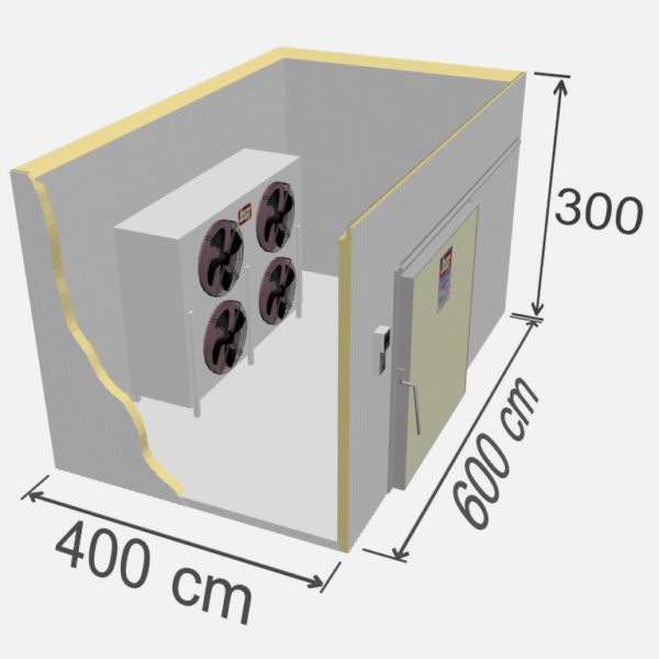 chambre de congelation industrielle - capacité de stockage de 72 m3
