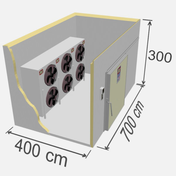 chambre de congelation industrielle - capacité de stockage de 84 m3