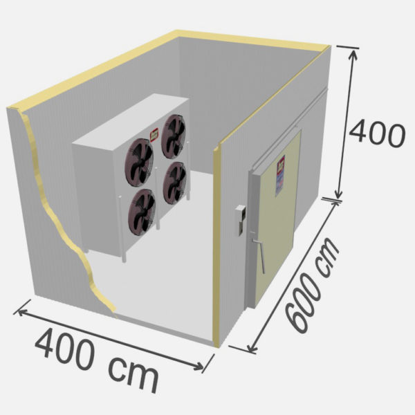 chambre de congelation industrielle - capacité de stockage de 96 m3