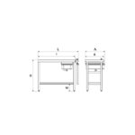 Dimensions table de cuisson P074802