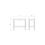 Dimensions table inox fruits de mer
