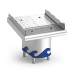 Étal à poisson en inox 1 m avec support - P074439