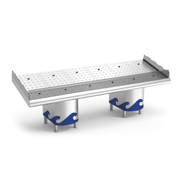 Étal à poisson inox 3 m - P074444