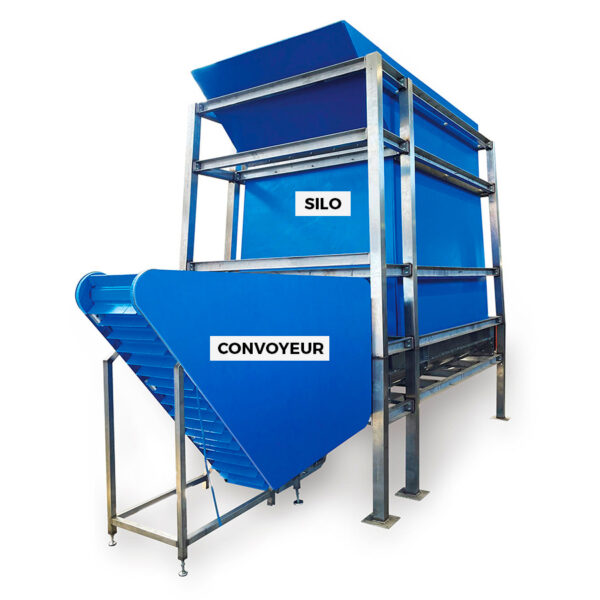 Silo avec convoyeur de glace écailles