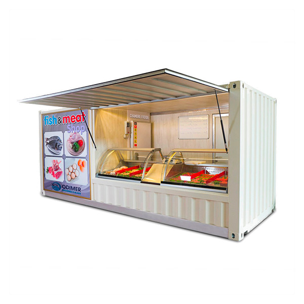 Kiosque mobile avec chambre froide