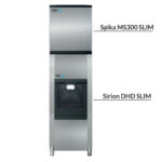 distributeur de glaçons DHD130 Slim avec machine-à glaçons spika MS300 Slmi