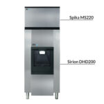 distributeur de glaçons dhd200 avec machine-à glaçons spika ms220