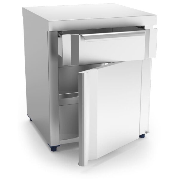 Box modulaire inox avec tiroir et porte battante