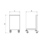 Dimensions chariot inox pour poubelle