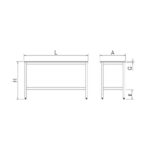 Table de boucher en inox, plateau polyéthylène