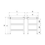 Dimensions table inox hauteur spéciale pour trancheuse charcuterie