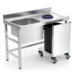 porte poubelle roulant en inox