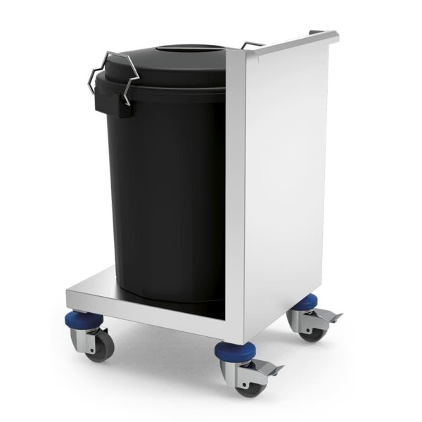 chariot inox pour déplacer les poubelles