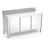 Table adossée avec portes coulissantes