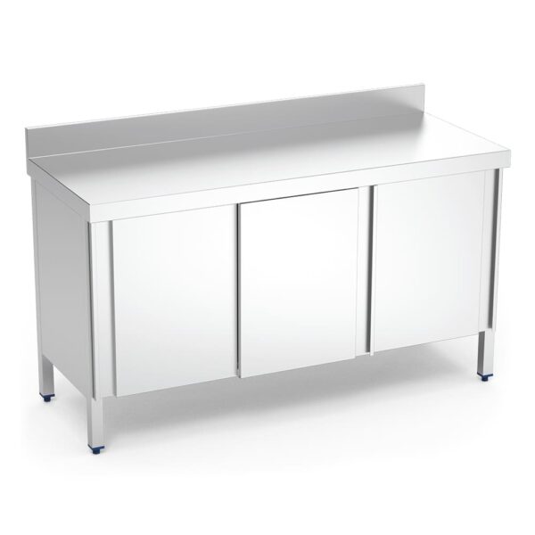 Table adossée avec portes coulissantes