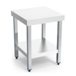 table centrale inox pour machine avec étagère