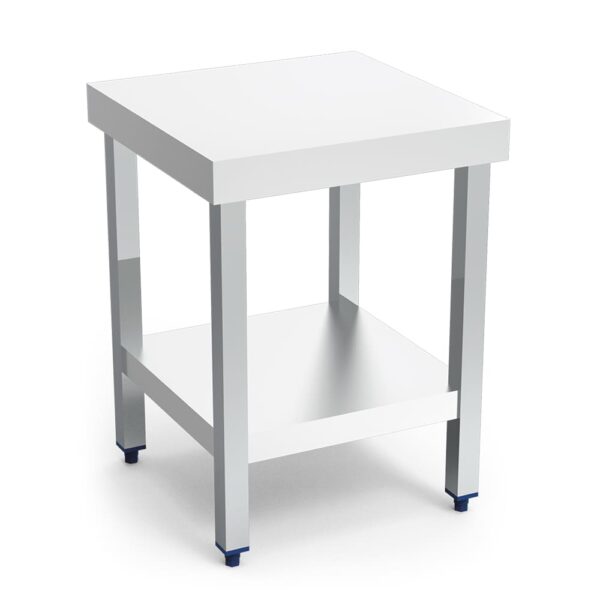 table centrale inox pour machine avec étagère