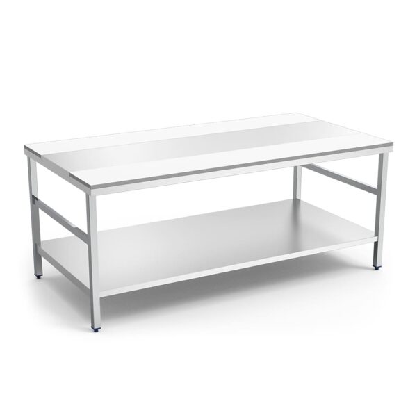table de découpe face à face avec étagère basse