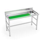 table de préparation de légumes avec bac et planche de découpe