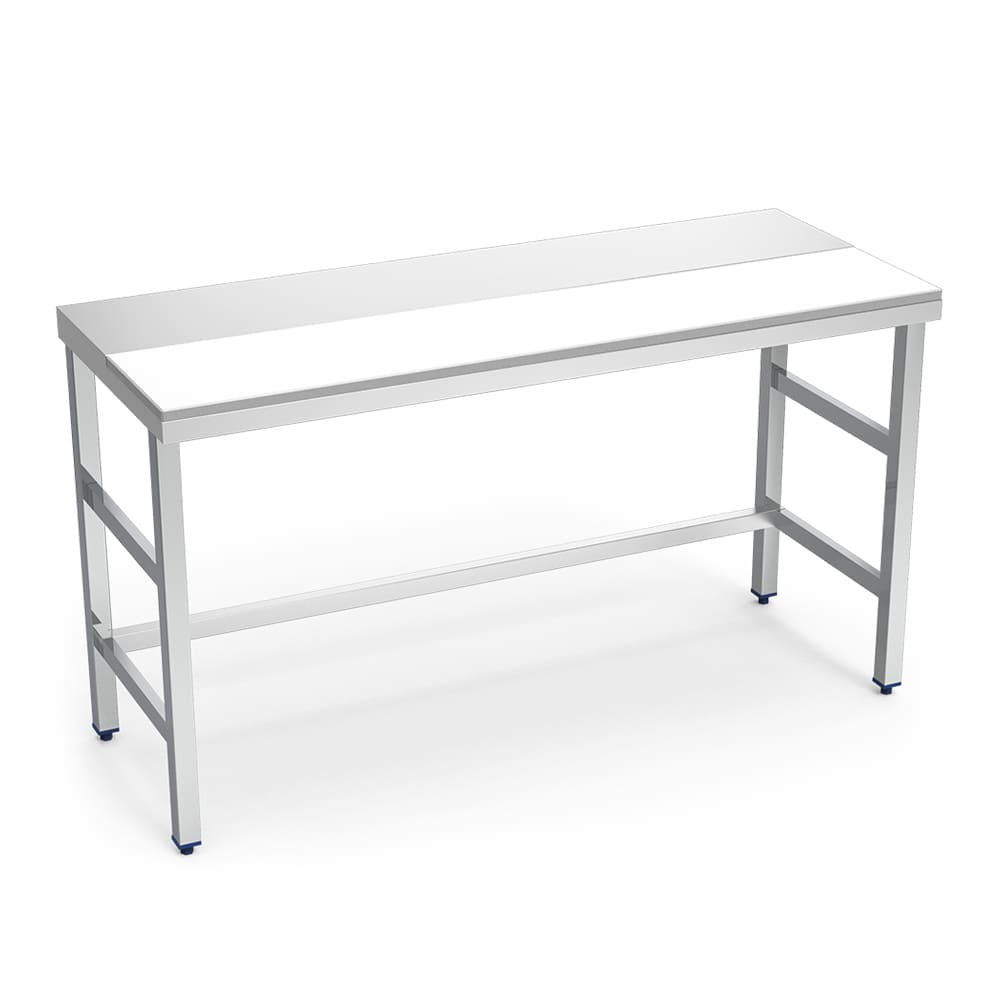 table de préparation centrale mixte inox/polyéthylène