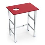 Table de préparation de poisson - mixte inox/polyétylène rouge