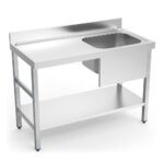 table du chef inox avec cuve à droite