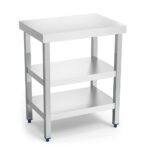 table inox avec 2 étagères spéciale trancheuses