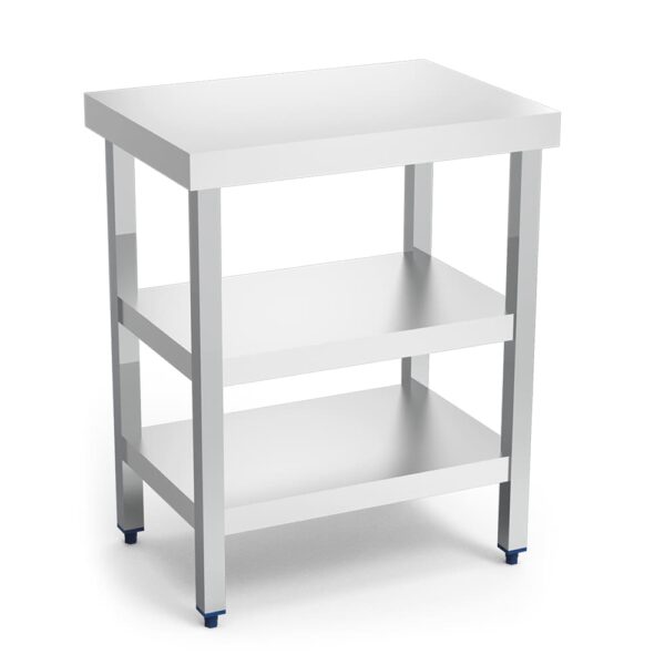 table inox avec 2 étagères spéciale trancheuses